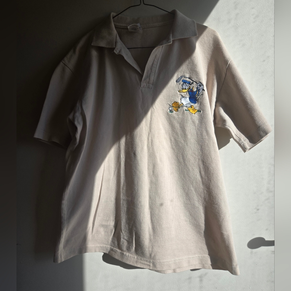 VINTAGE Disney Polo Golfing Donald Duck Mens Medium